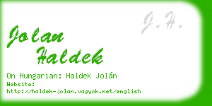 jolan haldek business card